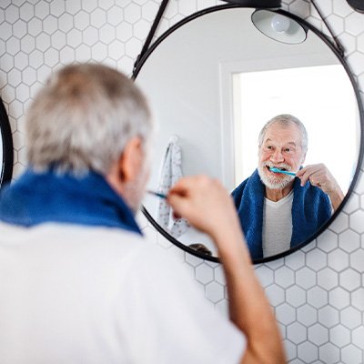 Man brushing his teeth